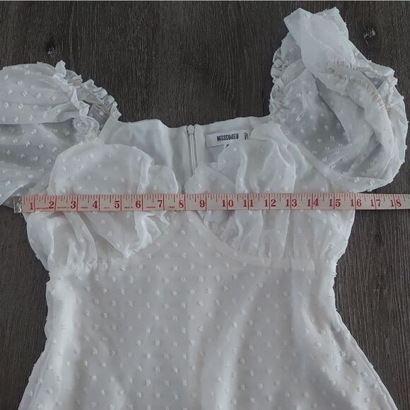 Missguided Milkmaid Skater Dress Dobby US 4 - Picture 8 of 9